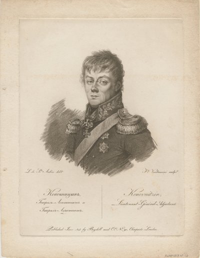 Portret van graaf Pyotr Petrovich Konovnitsyn 1764-1822, 1813 door Francesco Vendramini