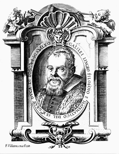 Galileo Galilei, Italiaanse astronoom en wiskundige, begin 17e eeuw door Francesco Villamena