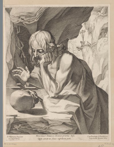 Heilige Hilarion door Francesco Villamena