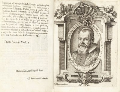 Portret van Galileo Galilei door Francesco Villamena