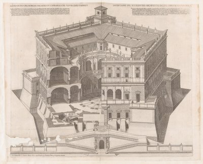 Speculum Romanae Magnificentiae: Farnese Paleis door Francesco Villamena