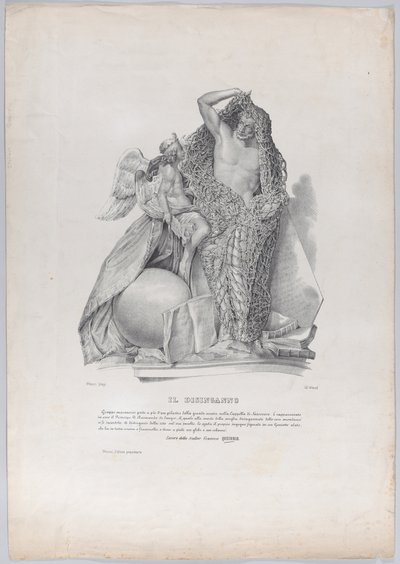 Prins Raimondo di Sangro ontwart zich uit het net van wereldse zorgen, ca. 1840-50 door Francesco Wenzel