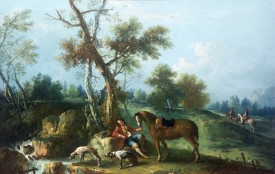 De rust van de jager, 18e eeuw door Francesco Zuccarelli