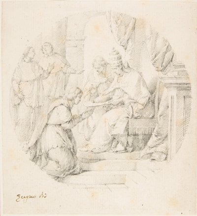 Angelo Maria Querini benoemd tot kardinaal door Benedictus XIII, 1709-87 door Francesco Zugno