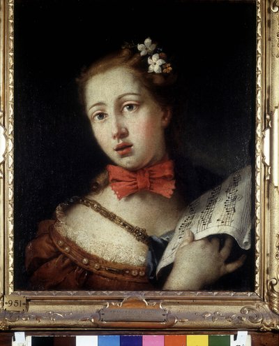 Venetiaanse zanger. Schilderij door F. Zugno door Francesco Zugno