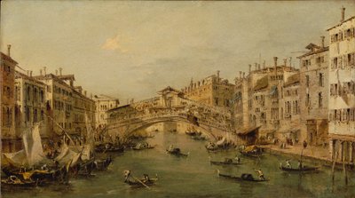 Venetië: De Rialto door Francesco circle of Guardi