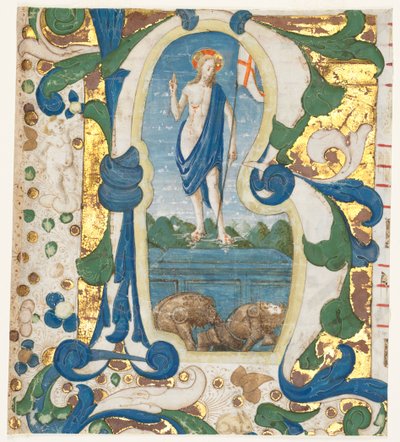 Geïllustreerde initiaal (R) uit een antifonarium: De opstanding door Francesco d