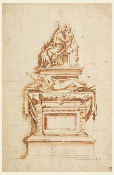Ontwerp voor een Grafmonument voor een Medici Kardinaal door Francesco da Sangallo
