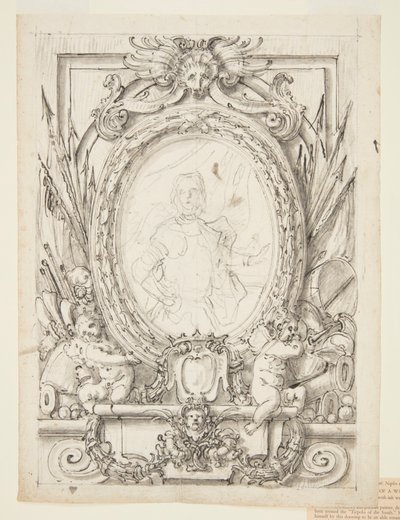 Ontwerp voor een Paneel met Portret van een Edelman door Francesco de Mura