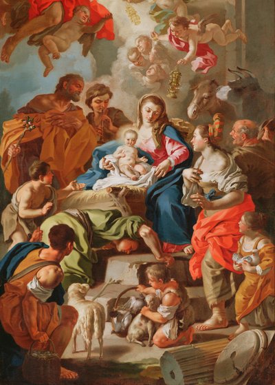 De Aanbidding der Herders door Francesco de Mura