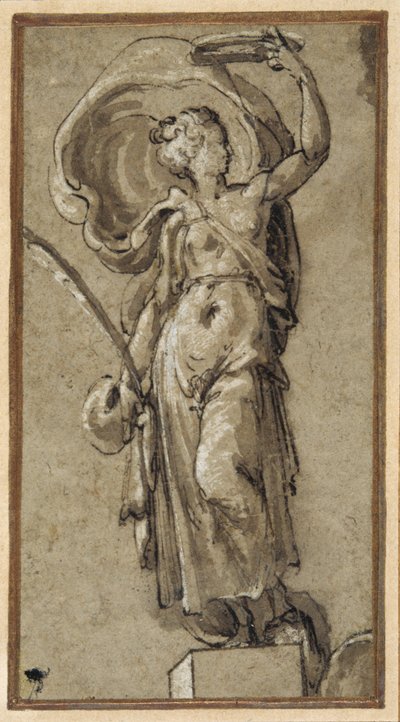 Fortuna met een palm door Francesco de Rossi Salviati