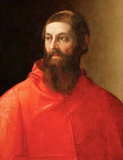 Portret van kardinaal Rodolfo Pio door Francesco de Rossi Salviati