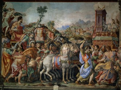 De Triomf van Marcus Furius Camillus (voor restauratie) door Francesco de Rossi Salviati Cecchino