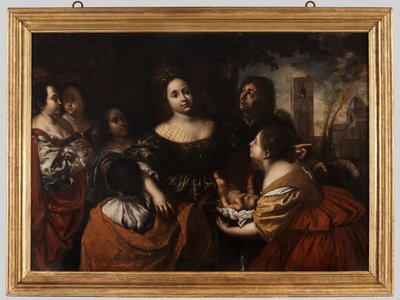 De dochter van de farao verwelkomt Mozes gered uit het water door Francesco del Cairo