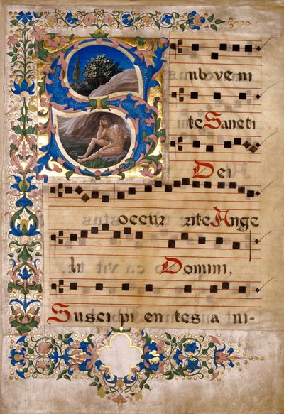Knippen uit een koorboek door Francesco di Antonio del Chierico