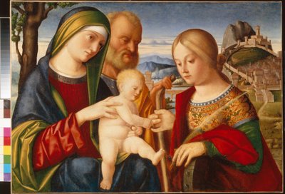 Het mystieke huwelijk van Sint-Catharina door Francesco di Bernardo de Vecchi Santacroce