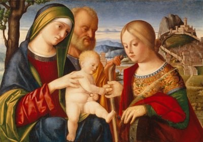 Het mystieke huwelijk van Sint-Catharina door Francesco di Bernardo de Vecchi Santacroce