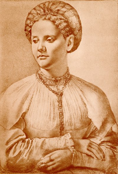 Vrouwelijk portret door Francesco di Cristofano Franciabigio