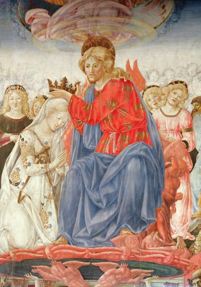 Detail van de Kroning van de Maagd door Francesco di Giorgio Martini