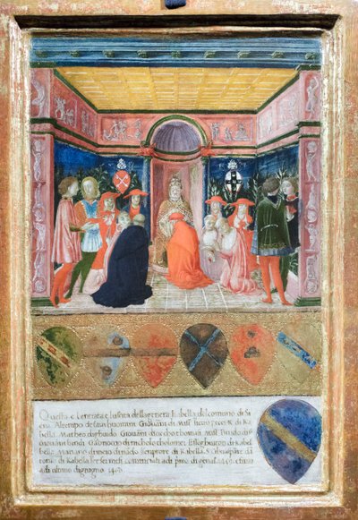 Pius II benoemt kardinaal zijn neef Francesco Tedeschini Piccolomini, c.1485-90 door Francesco di Giorgio Martini