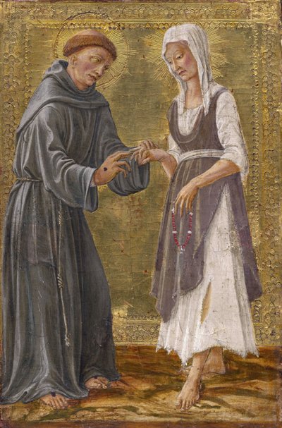 De Heilige Uitwisseling tussen Sint Franciscus en Dame Armoede door Francesco di Giorgio Martini