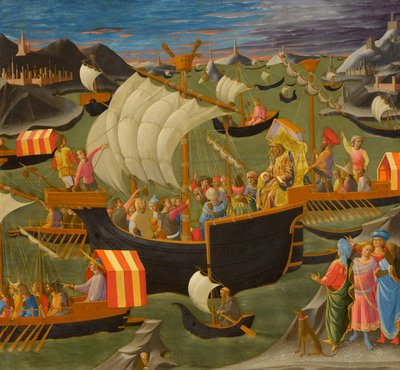 Koning Melchior op weg naar het Heilige Land door Francesco di Stefano Pesellino
