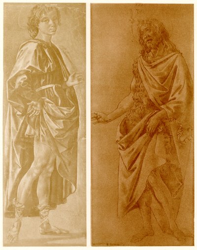 Studie van een staande jonge heilige met een palmboom door Francesco di Stefano Pesellino