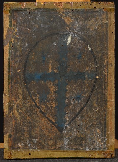 Verso van Annunciatie Diptiek met Kruis met Sterren omgeven door een Mandorla door Francesco di Stefano Pesellino