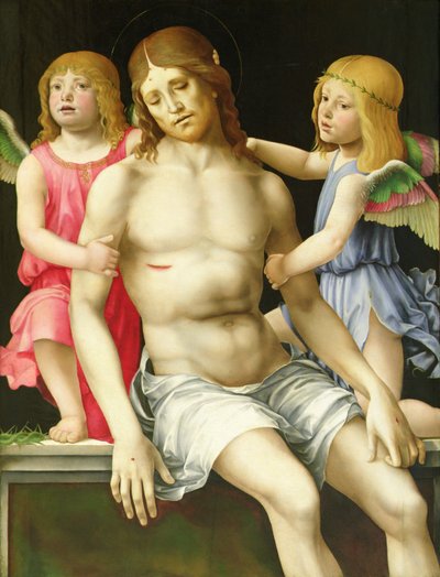 Kruisafneming (Dode Christus tussen twee engelen), ca. 1490 door Francia