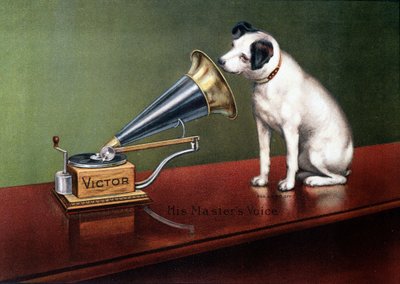 Reclame "La Voix de son Maître" - in "Het Theater". door Francis (after) Barraud