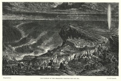 De Doortocht van de Israëlieten door de Rode Zee (gravure) door Francis (after) Danby