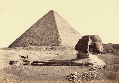 Grote Piramide van Gizeh en Sfinx, Egypte. 19e eeuw. door Francis (after) Frith