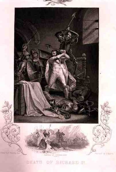 De dood van Richard II, uit het toneelstuk van William Shakespeare (1564-1616) gegraveerd door J. Rogers (gravure) door Francis (after) Wheatley