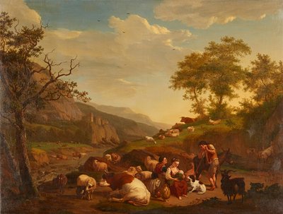 Driekwart Lengte Portret van een Jonge Dame in het Wit door Francis (attr. to) Grant