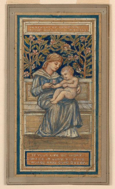 Ontwerp voor Glas-in-loodraam ter Nagedachtenis aan Christina Trask door Francis Augustus Lathrop