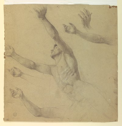 Figurenstudie voor Diana en haar bedienden tussen de sterrenbeelden door Francis Augustus Lathrop