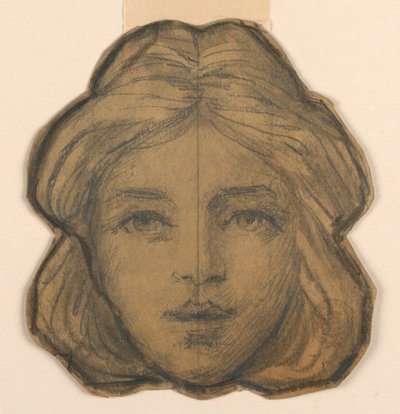 Hoofd van een vrouw (detail) door Francis Augustus Lathrop