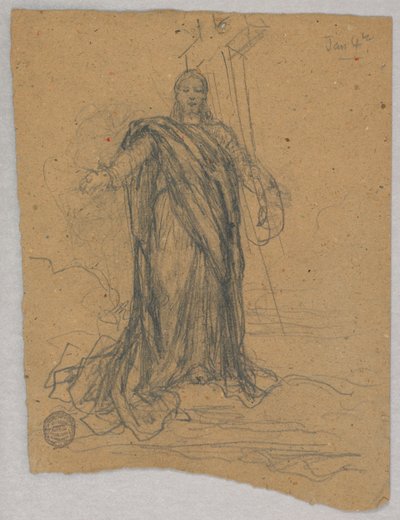 Schets voor centrale figuur in de Hemelvaart door Francis Augustus Lathrop