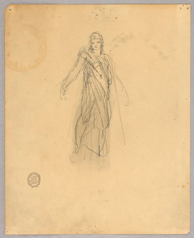 Schets voor Centrale Figuur in de Hemelvaart door Francis Augustus Lathrop
