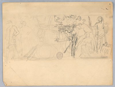 Schets voor een Muurmuurschildering door Francis Augustus Lathrop