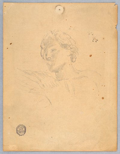 Schets voor het hoofd van een engel door Francis Augustus Lathrop
