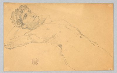 Schets van vrouwelijke naakt door Francis Augustus Lathrop