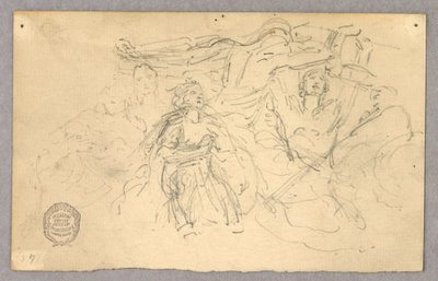 Schets van Figurale Groep voor Hemelvaart door Francis Augustus Lathrop