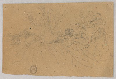 Schets van Figurale Groep voor Hemelvaart door Francis Augustus Lathrop