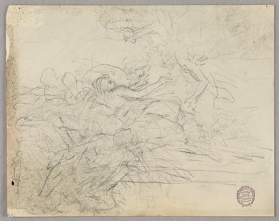 Schets van figuurgroep voor Hemelvaart door Francis Augustus Lathrop