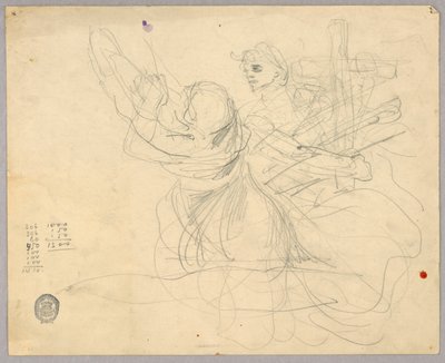 Schets van Figuren voor Hemelvaart door Francis Augustus Lathrop
