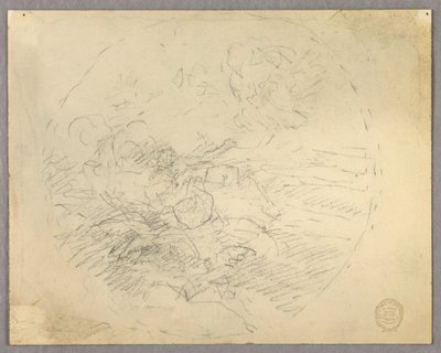 Schets van figuren in een cirkel door Francis Augustus Lathrop