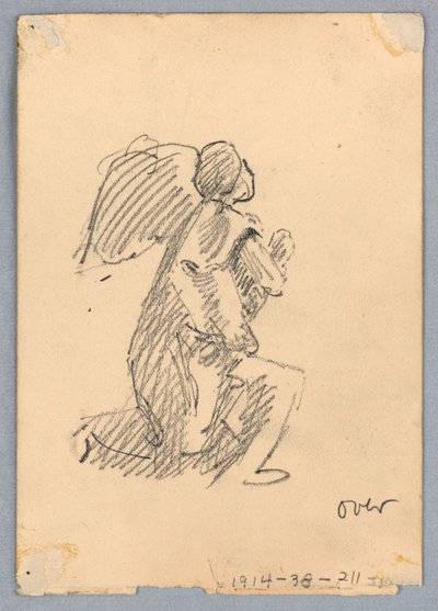 Schets van Knielende Engel door Francis Augustus Lathrop