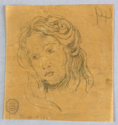Schets van Vrouwelijk Hoofd door Francis Augustus Lathrop