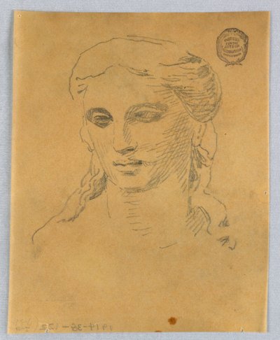 Schets van een Vrouwenhoofd door Francis Augustus Lathrop